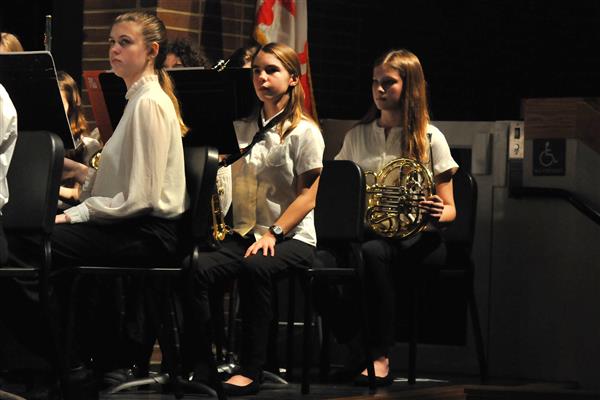 Students performing at the 2023-2024 All County Band Concert